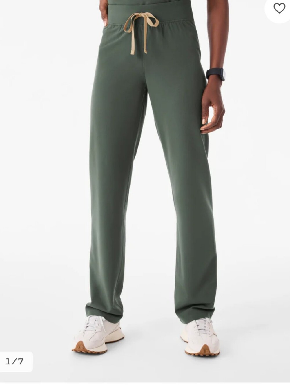 Figs Women's Moss Green High Waisted Livingston Straight Leg Scrub Pant